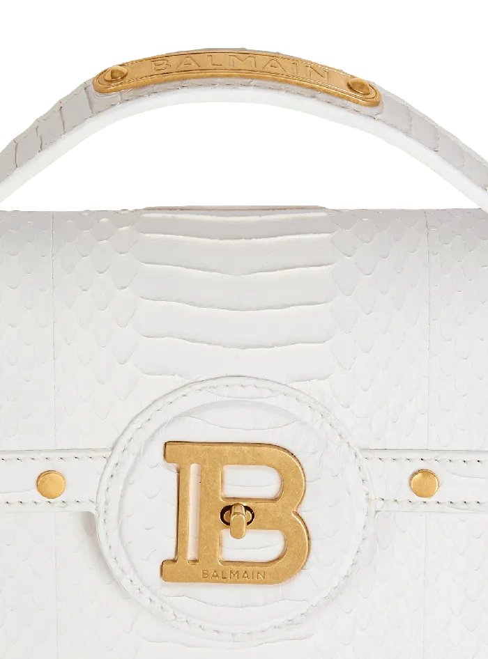 Balmain Handbags Women BBuzz Dynasty Bag In Snakeskin Leather White