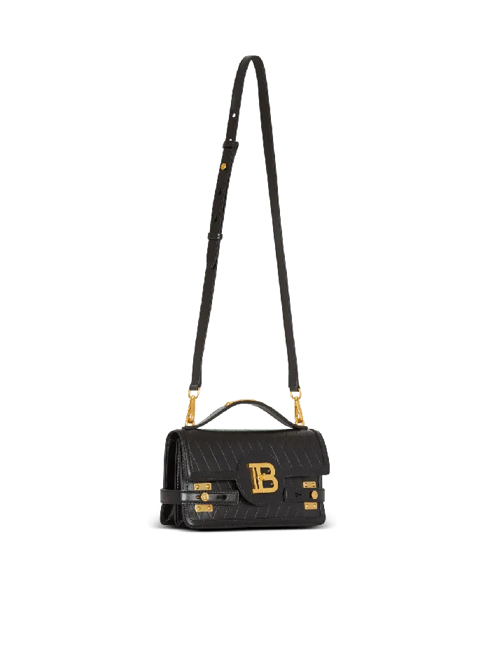 Balmain Handbags Women BBuzz Shoulder 24 Bag In Diamondembossed Calfskin Black