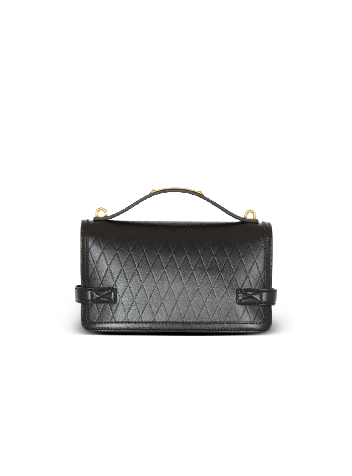 Balmain Handbags Women BBuzz Shoulder 24 Bag In Diamondembossed Calfskin Black