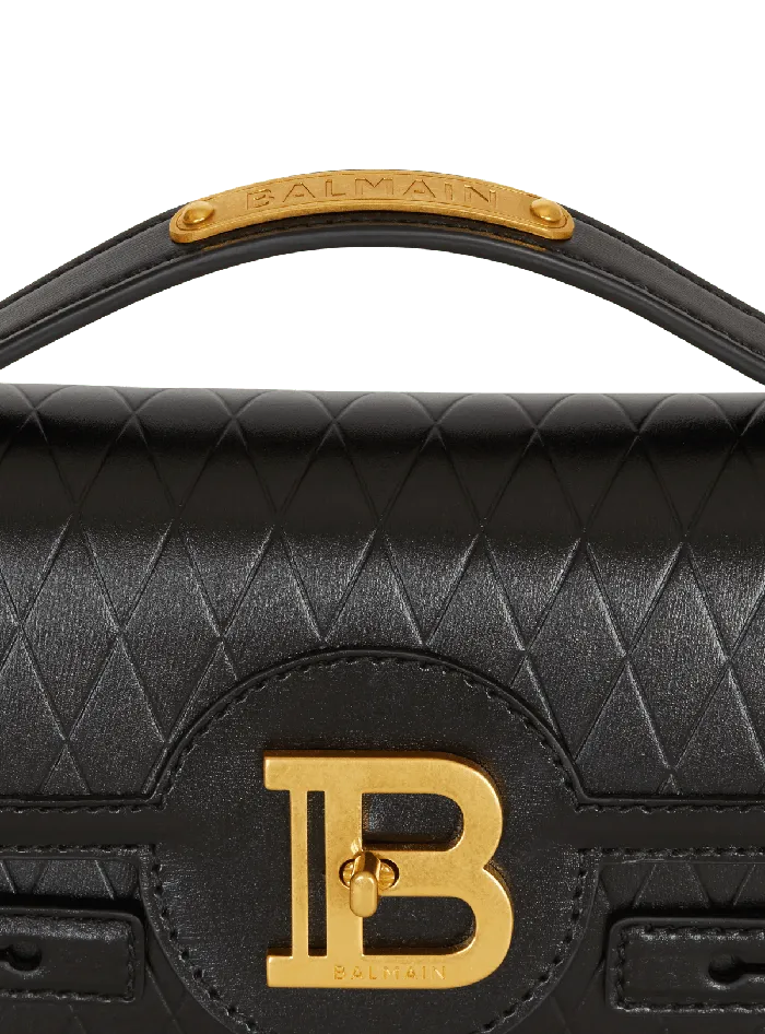 Balmain Handbags Women BBuzz Shoulder 24 Bag In Diamondembossed Calfskin Black