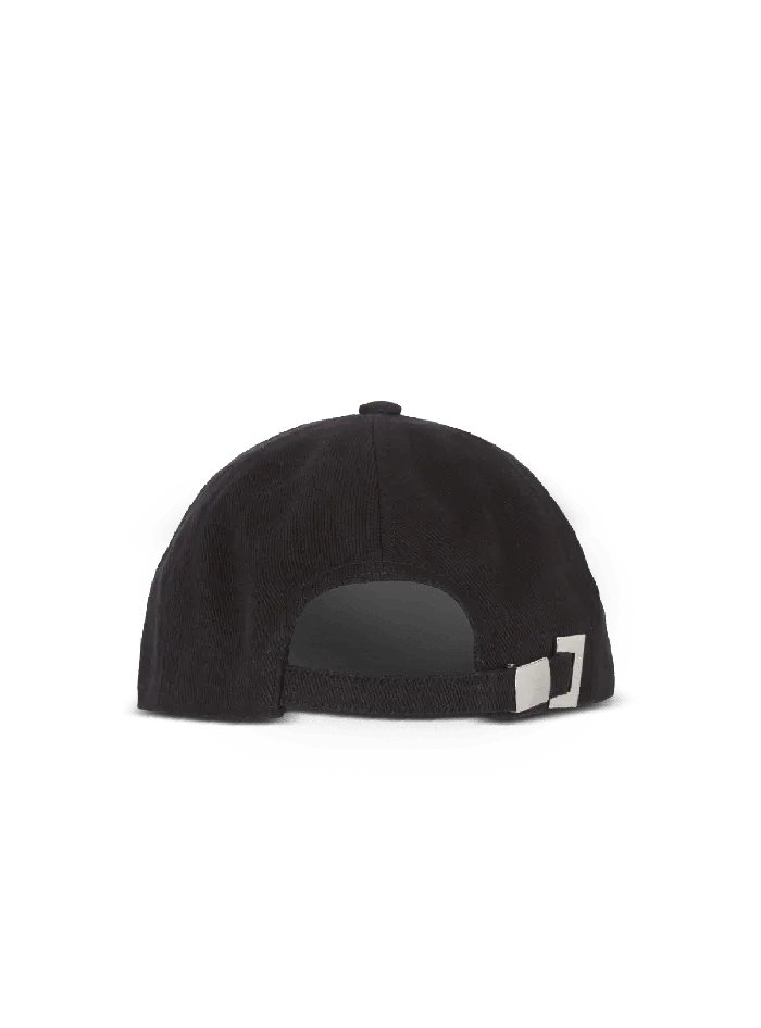 Balmain Hats And Caps Men Cotton Cap With Signature Embroidery Black
