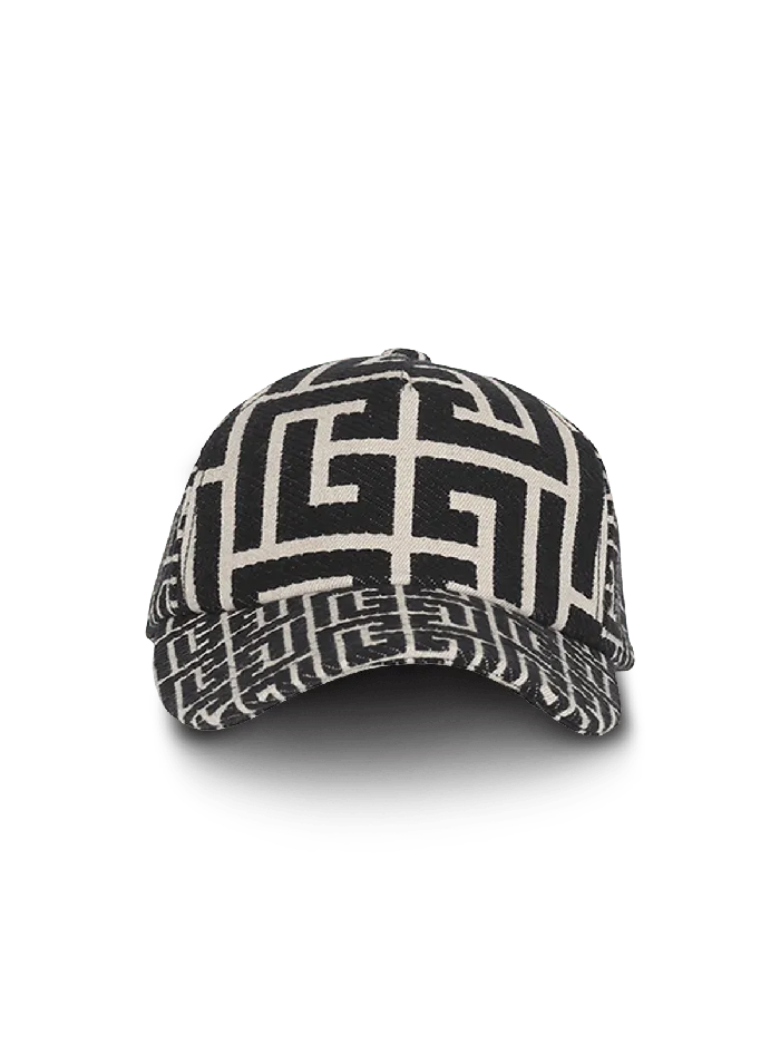 Balmain Hats And Caps Men Monogrammed Jacquard Cap Black
