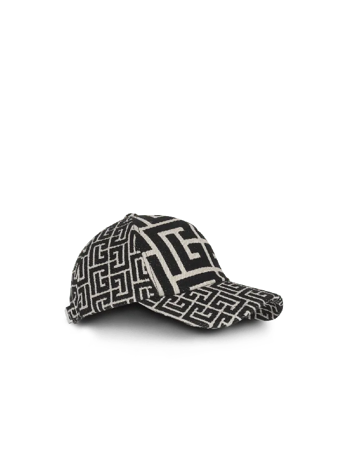 Balmain Hats And Caps Men Monogrammed Jacquard Cap Black