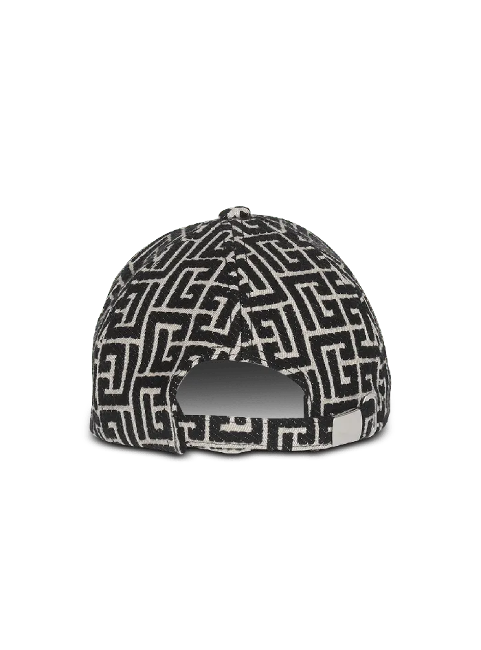 Balmain Hats And Caps Men Monogrammed Jacquard Cap Black