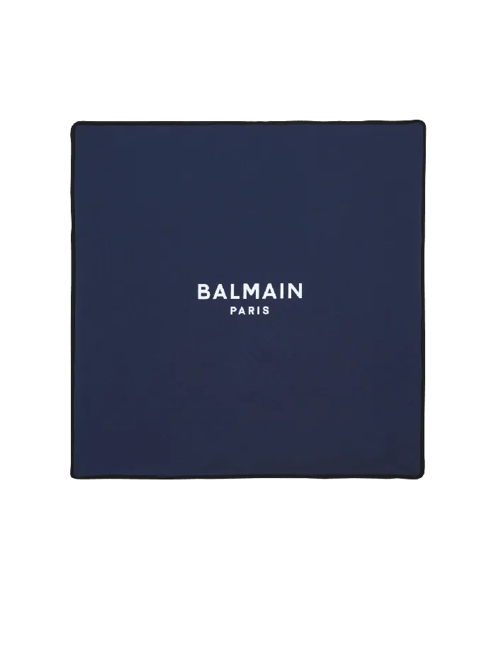 Balmain Kids Baby Blanket With Logo Blue