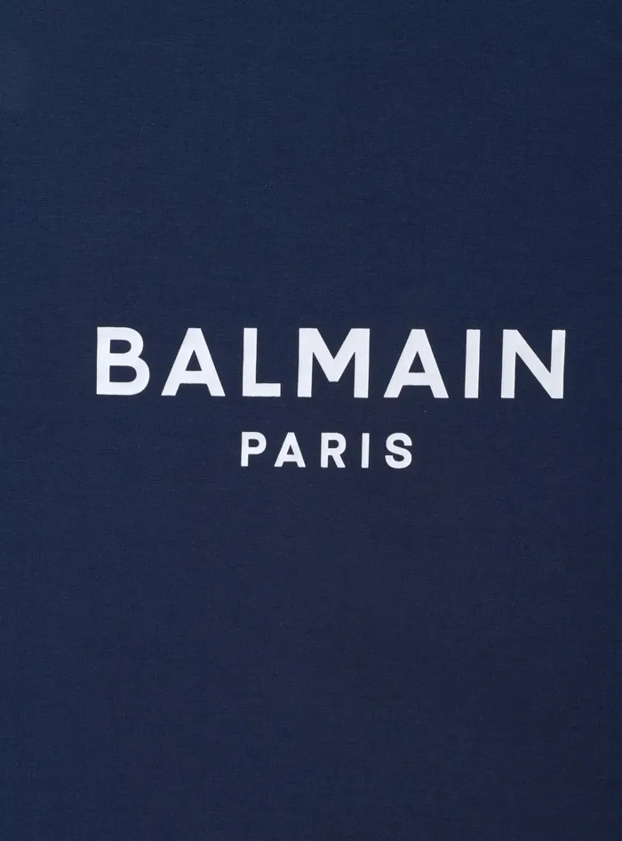 Balmain Kids Baby Blanket With Logo Blue