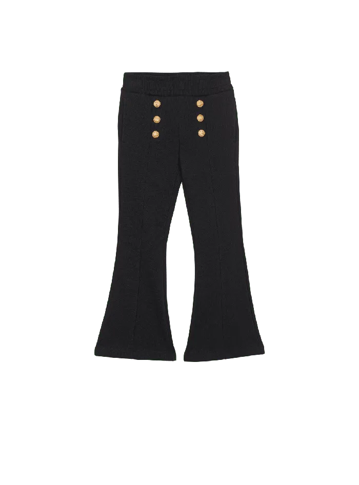 Balmain Kids Casual Flared Trousers Black