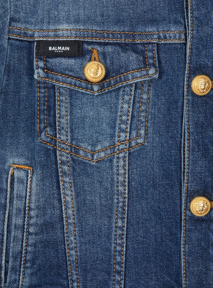 Balmain Kids Denim Jacket Navy