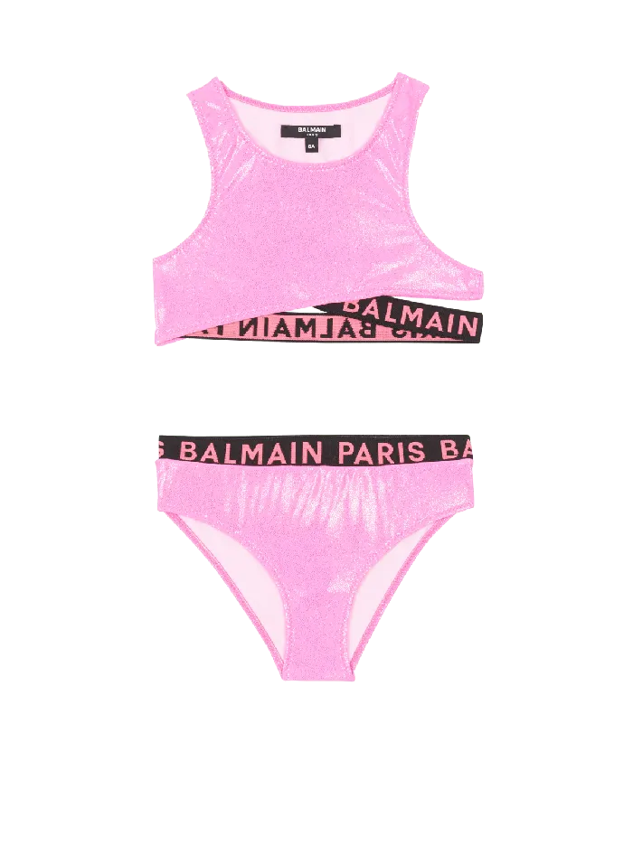 Balmain Kids Metal Bikini Bralette Pink