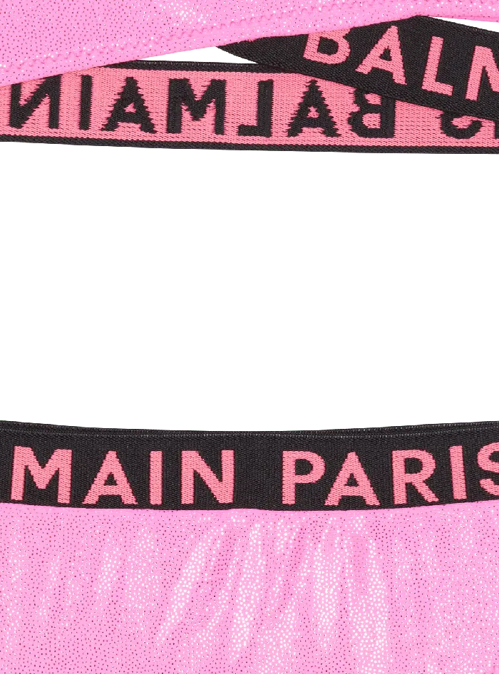 Balmain Kids Metal Bikini Bralette Pink