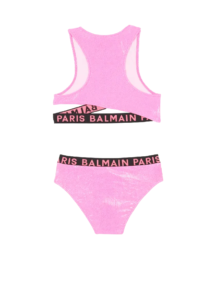 Balmain Kids Metal Bikini Bralette Pink