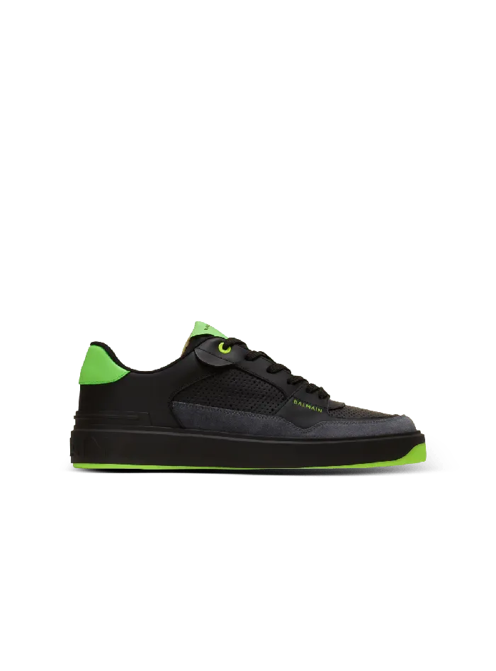 Balmain Sneakers Men BCourt Flip Sneakers In Calfskin And Suede Black