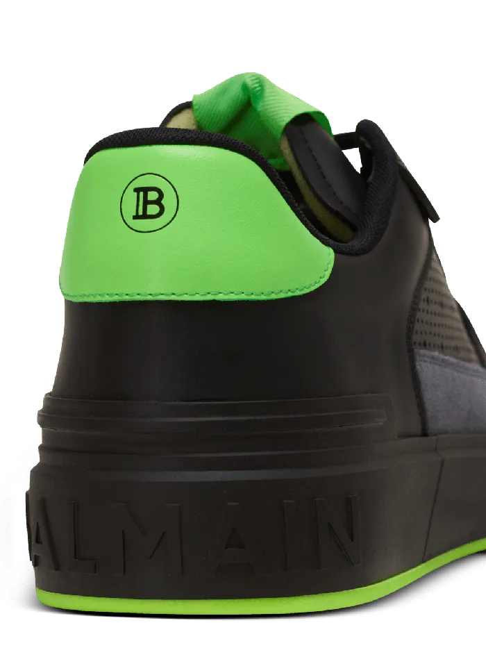 Balmain Sneakers Men BCourt Flip Sneakers In Calfskin And Suede Black