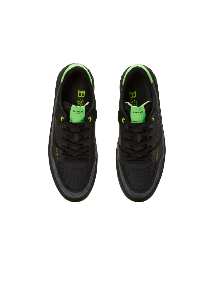 Balmain Sneakers Men BCourt Flip Sneakers In Calfskin And Suede Black