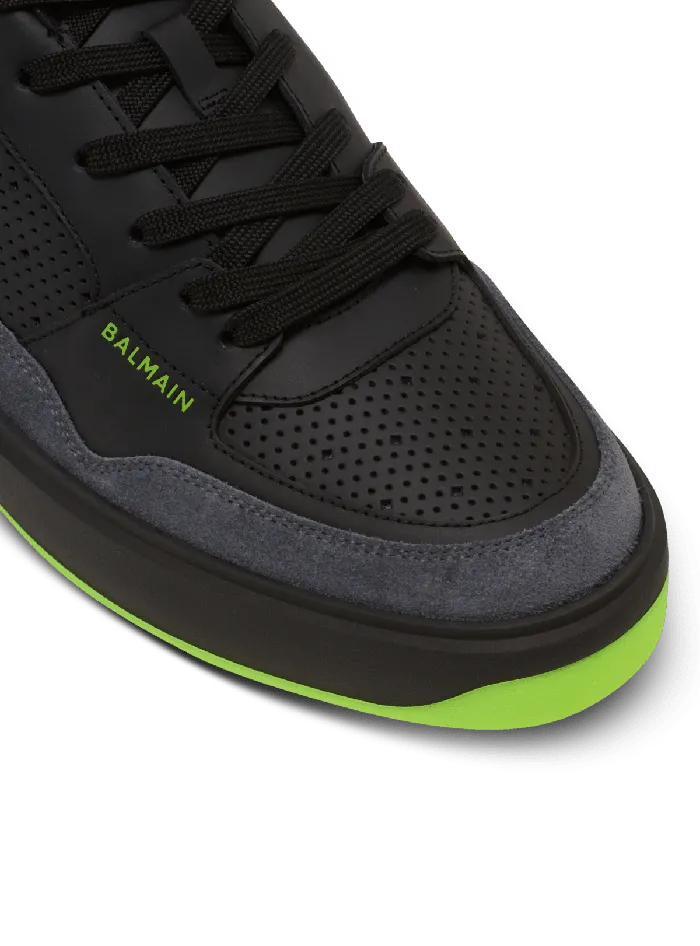 Balmain Sneakers Men BCourt Flip Sneakers In Calfskin And Suede Black