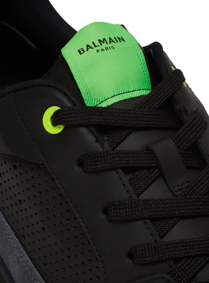 Balmain Sneakers Men BCourt Flip Sneakers In Calfskin And Suede Black