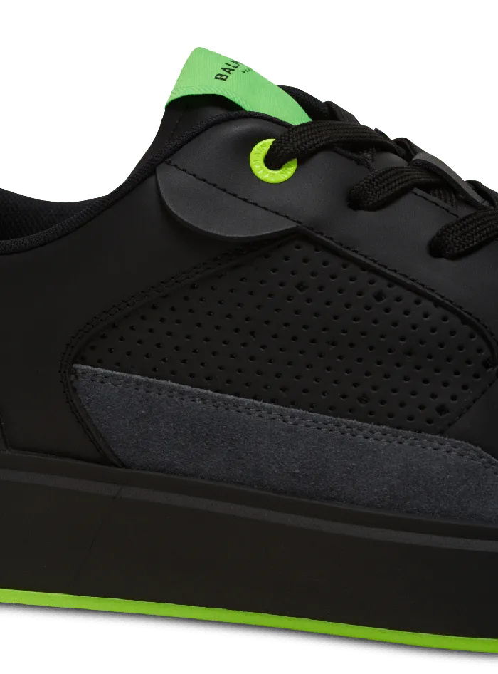 Balmain Sneakers Men BCourt Flip Sneakers In Calfskin And Suede Black