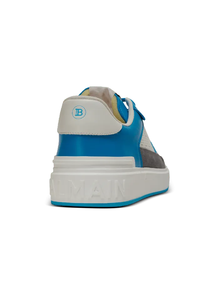 Balmain Sneakers Men BCourt Flip Sneakers In Calfskin And Suede Blue