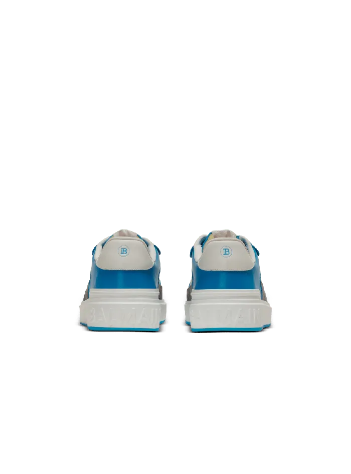 Balmain Sneakers Men BCourt Flip Sneakers In Calfskin And Suede Blue