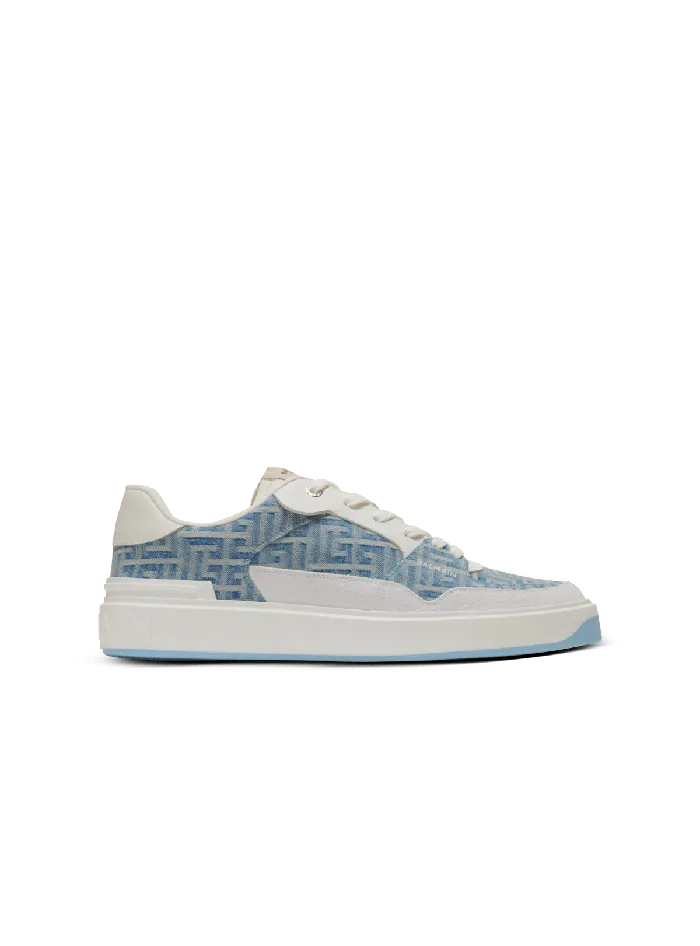 Balmain Sneakers Men BCourt Flip Sneakers In Monogrammed Denim Navy