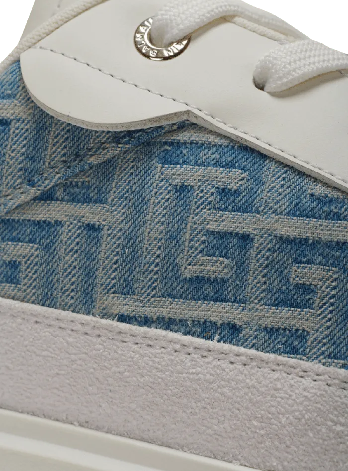 Balmain Sneakers Men BCourt Flip Sneakers In Monogrammed Denim Navy
