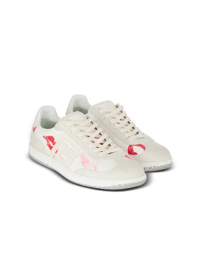 Balmain Sneakers Men Calfskin Swan Trainers White