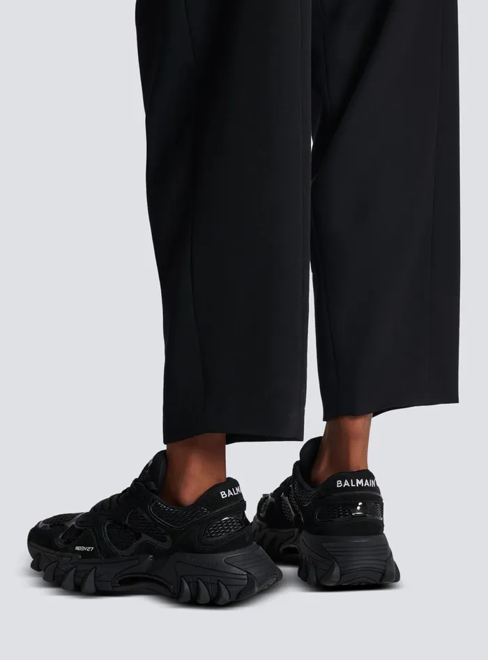 Balmain Sneakers Women BCourt Trainers With Jacquard Monogram Black