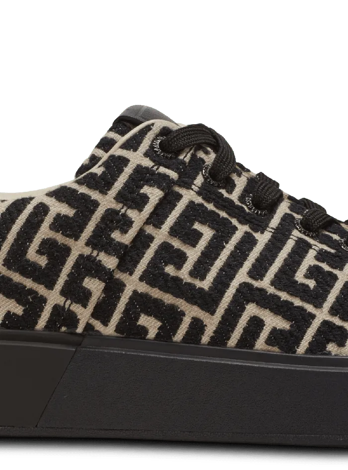Balmain Sneakers Women BCourt Trainers With Jacquard Monogram Black