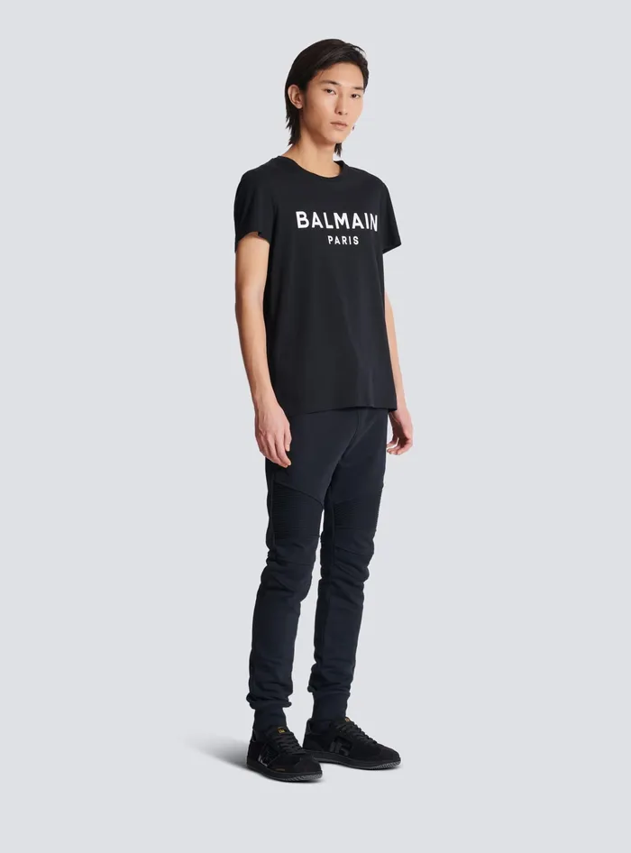 Balmain TShirts Men Printed Paris Shortsleeved Tshirt Black