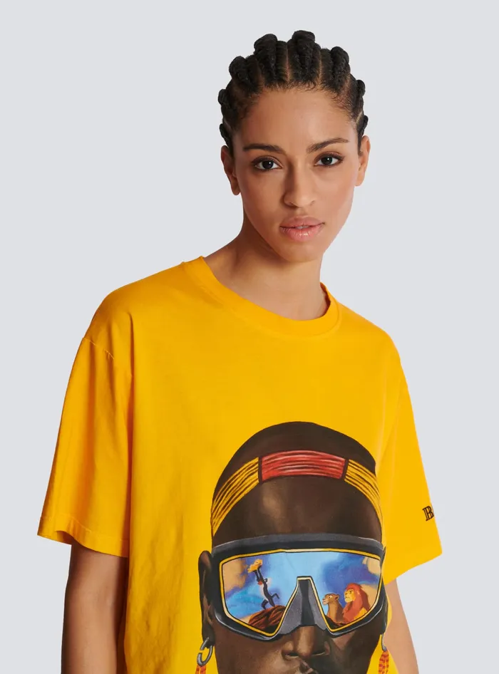 Balmain TShirts Women Disney X The Lion King 8211 Relaxed Tshirt With Nika Mtwana Print Multicolor