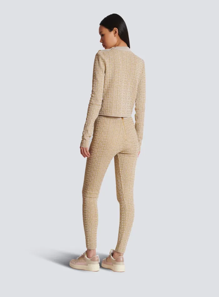 Balmain Tops And Shirts Women PB Labyrinth Knit Top Beige