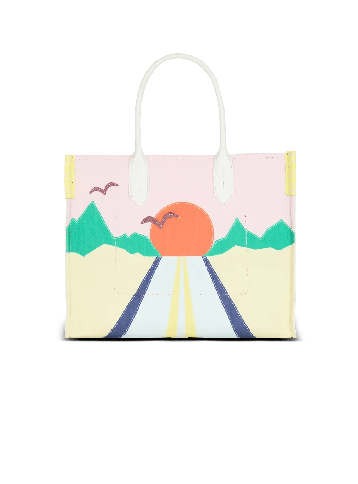 Balmain Tote Bags Women BArmy Shopper Medium Canvas And Leather Tote Bag Multicolor