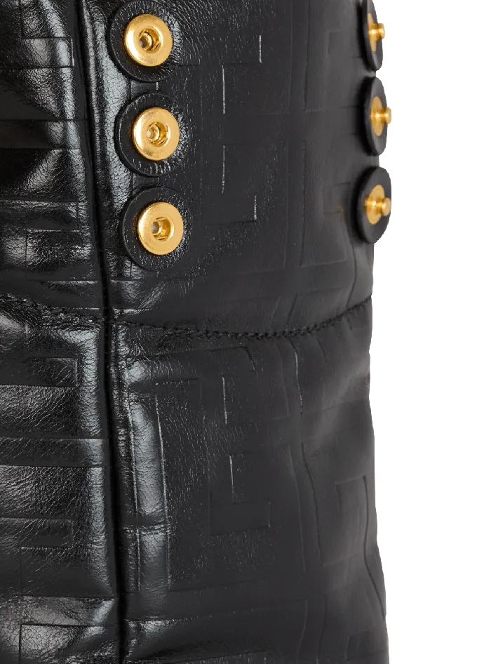 Balmain Tote Bags Women Small 1945 Soft Tote Bag In Crackled Calfskin Black
