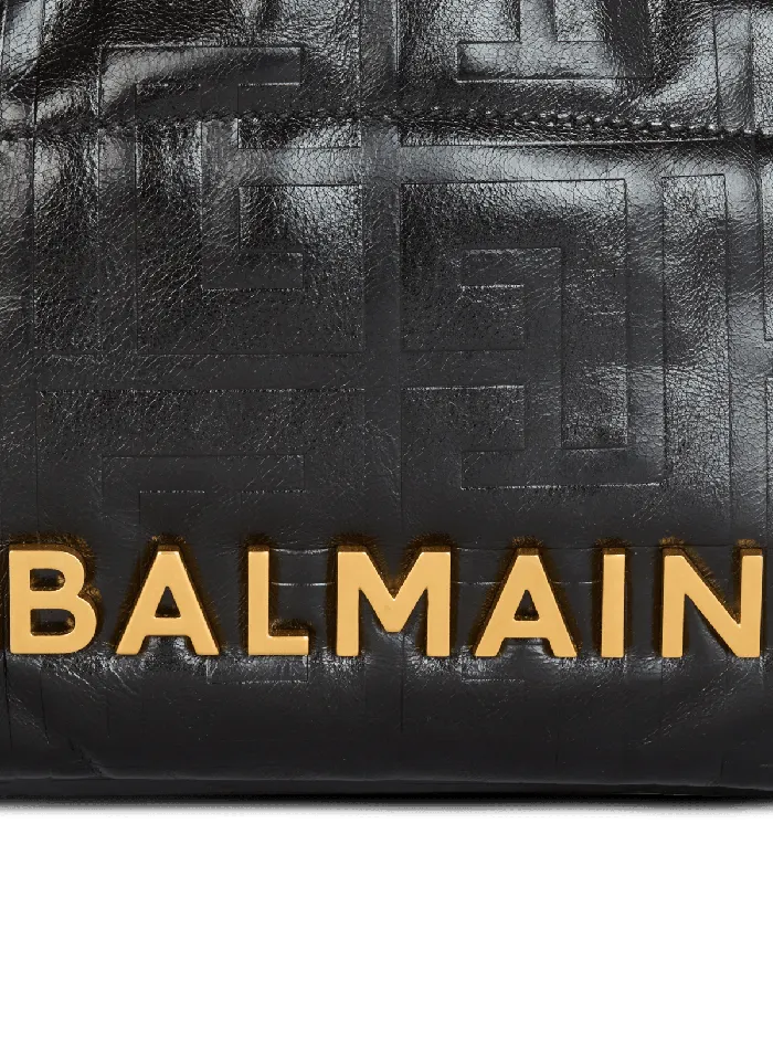Balmain Tote Bags Women Small 1945 Soft Tote Bag In Crackled Calfskin Black