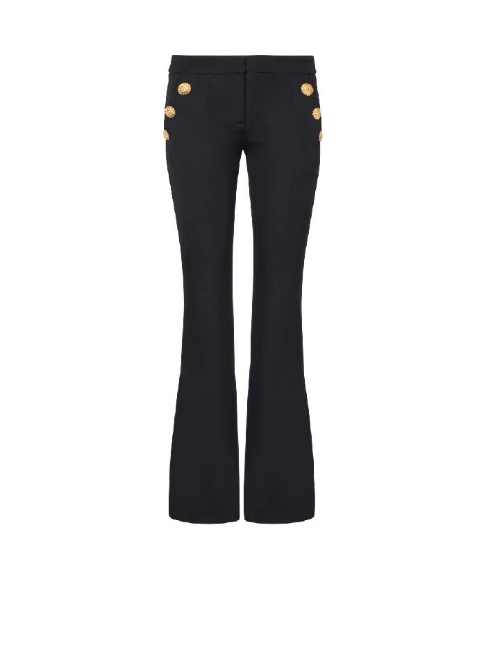 Balmain Trousers And Shorts Women Flared Trousers With Buttons Black