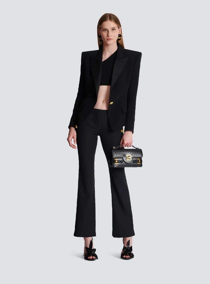 Balmain Trousers And Shorts Women Flared Trousers With Buttons Black