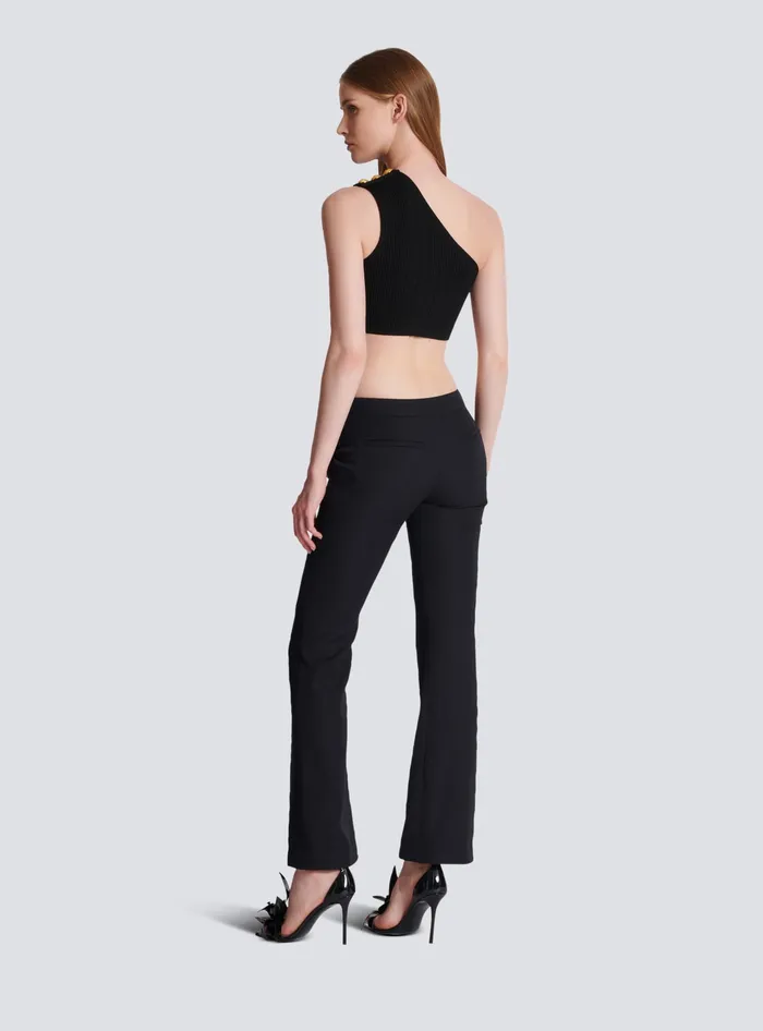 Balmain Trousers And Shorts Women Flared Trousers With Buttons Black