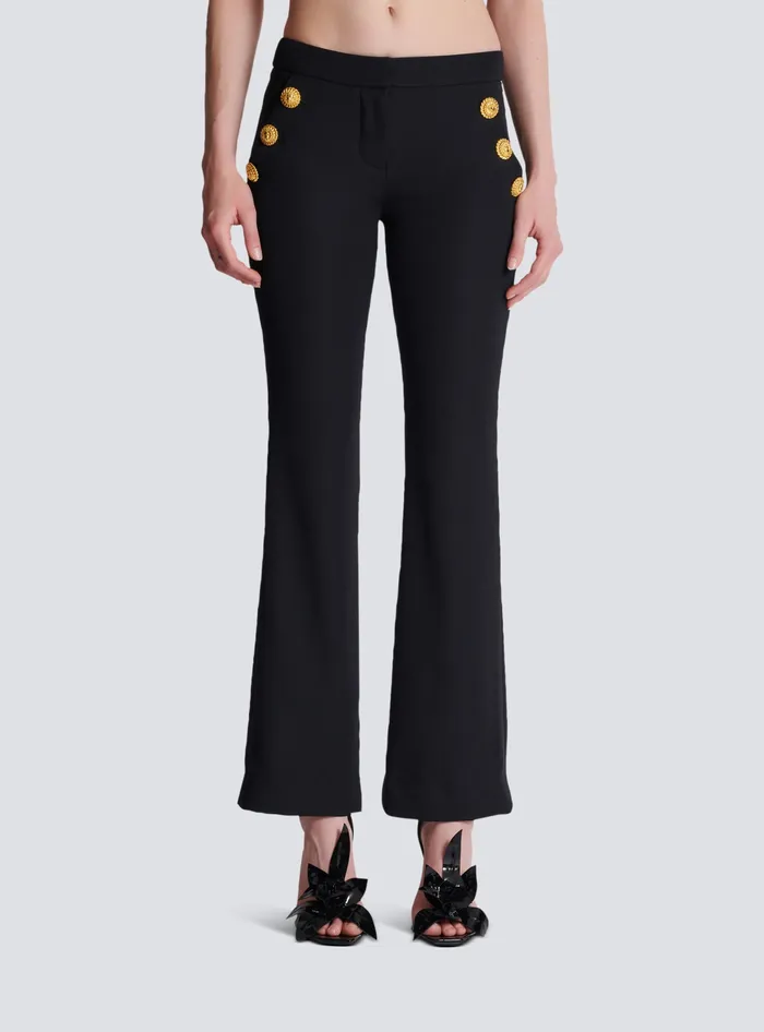 Balmain Trousers And Shorts Women Flared Trousers With Buttons Black