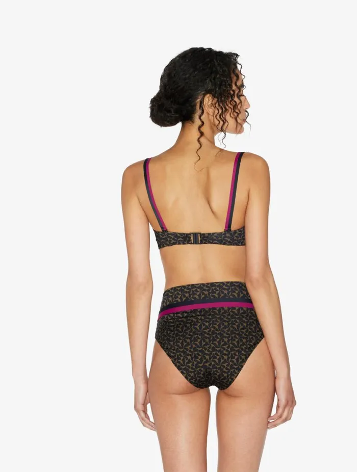 Bandeau Bikini Top In Dark Green And Black Swim La Perla Bikinis