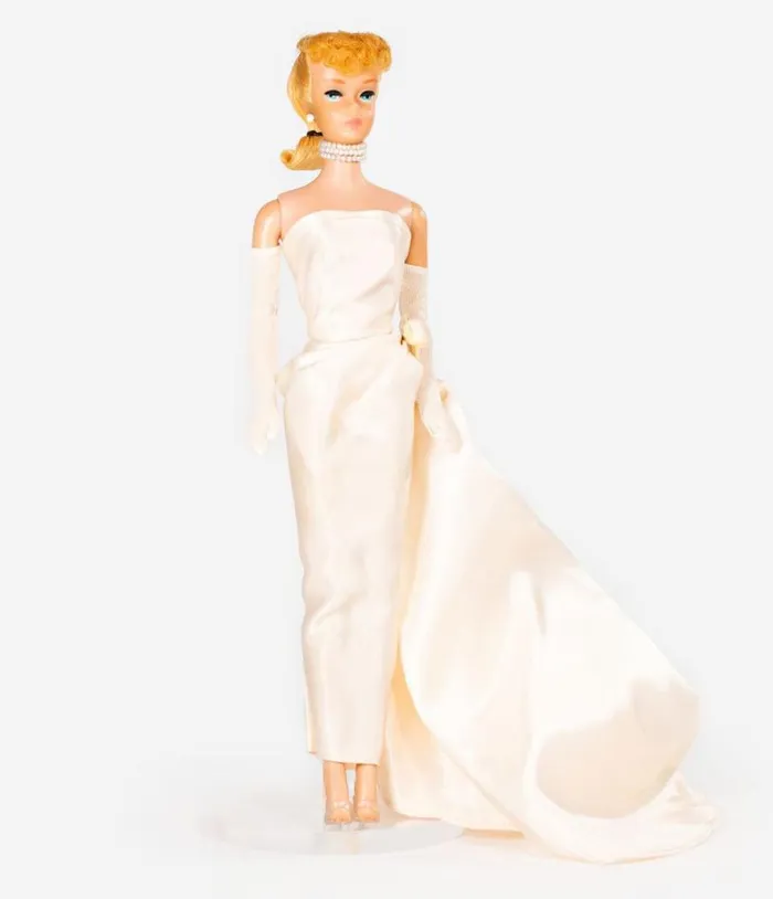 Barbie X Pink Satin Strapless Enchanted Evening Gown Dresses Unique Vintage Pencil
