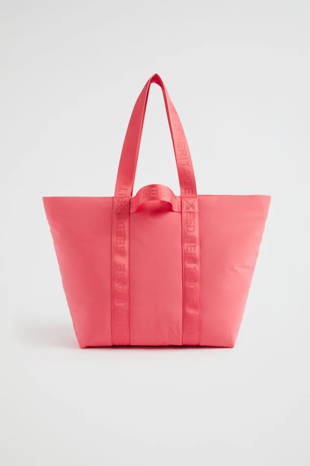 Beach Bags Woman Seed Heritage Monochrome Logo Tote Wild Berry