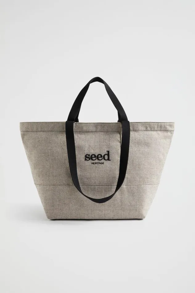 Beach Bags Woman Seed Heritage Seed Overnight Bag Black Natural