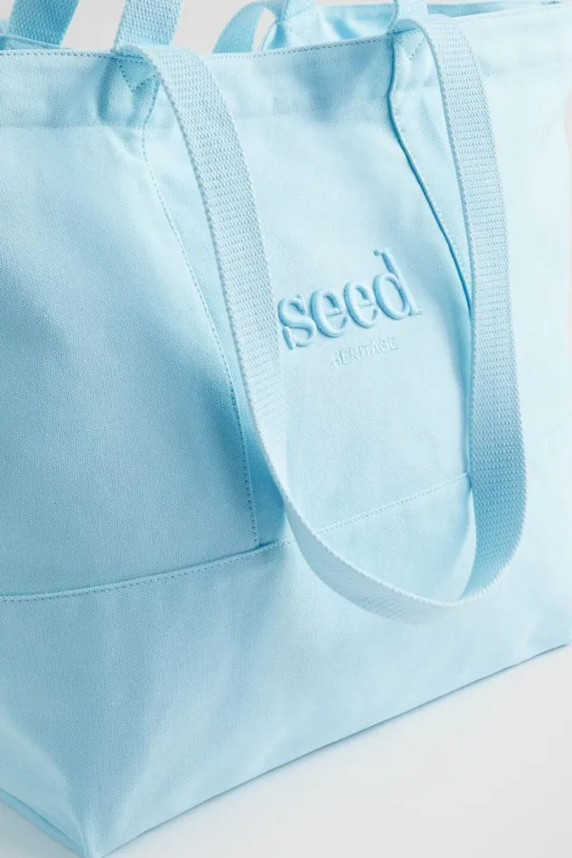 Beach Bags Woman Seed Heritage Seed Overnight Bag Shimmer Blue