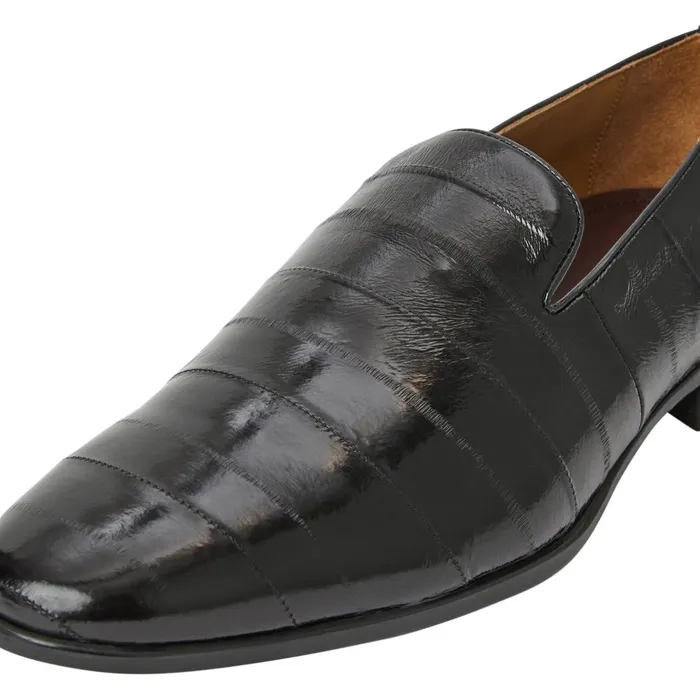 Bellino Leather Loafer Black Eel Men Bruno Magli Loafers and Slipons