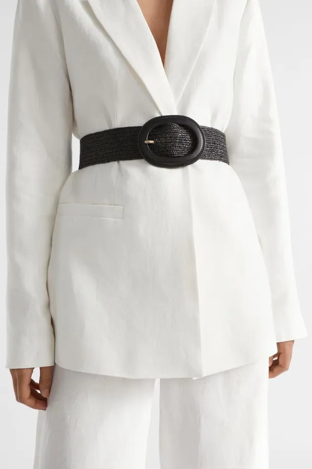 Belts Woman Seed Heritage Ayla Woven Stretch Belt Black