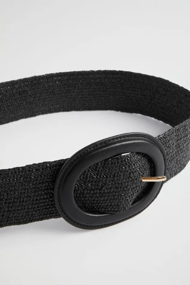 Belts Woman Seed Heritage Ayla Woven Stretch Belt Black