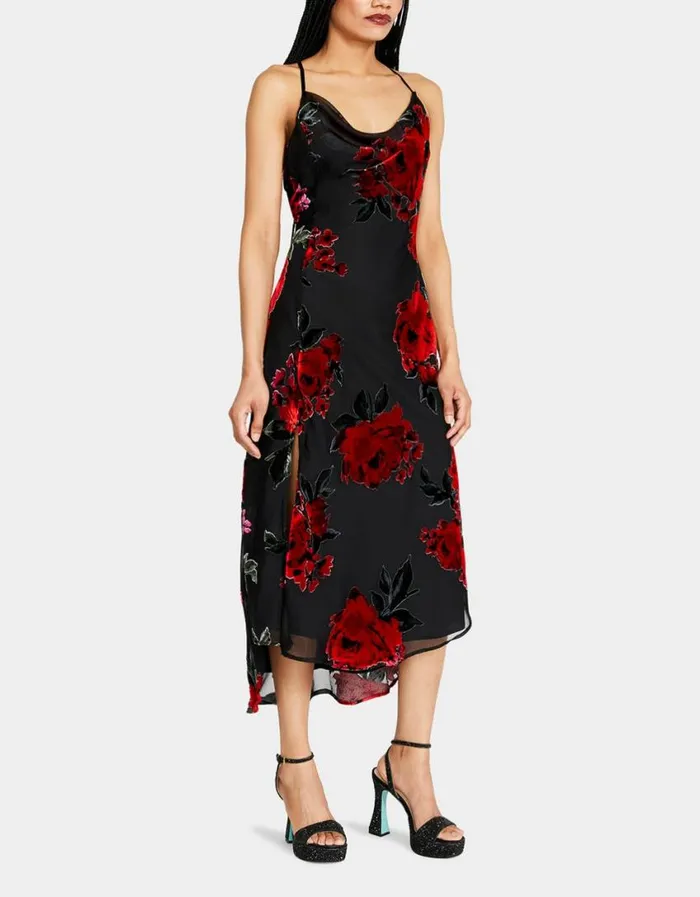 Betsey Johnson Women EMILIA MIDI DRESS BLACK