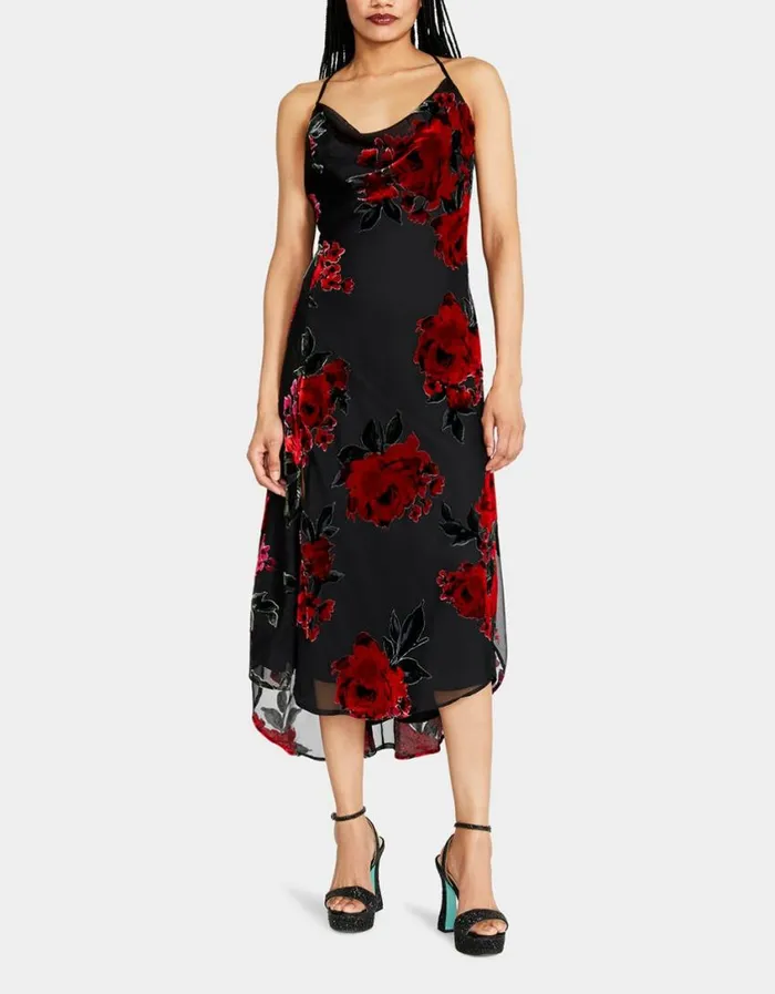 Betsey Johnson Women EMILIA MIDI DRESS BLACK