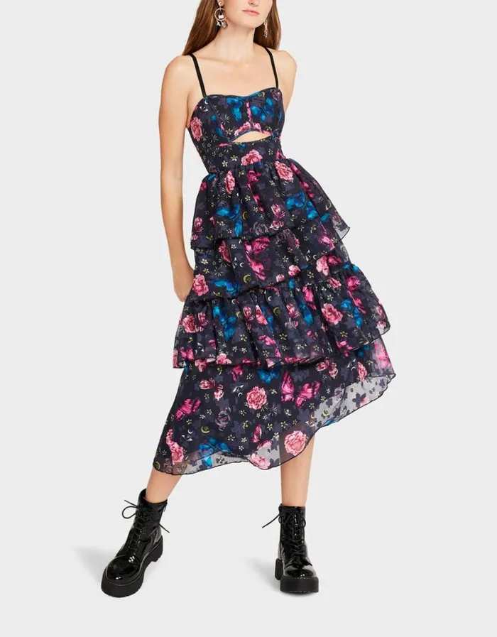 Betsey Johnson Women FLORA TULLE DRESS BLACK Black