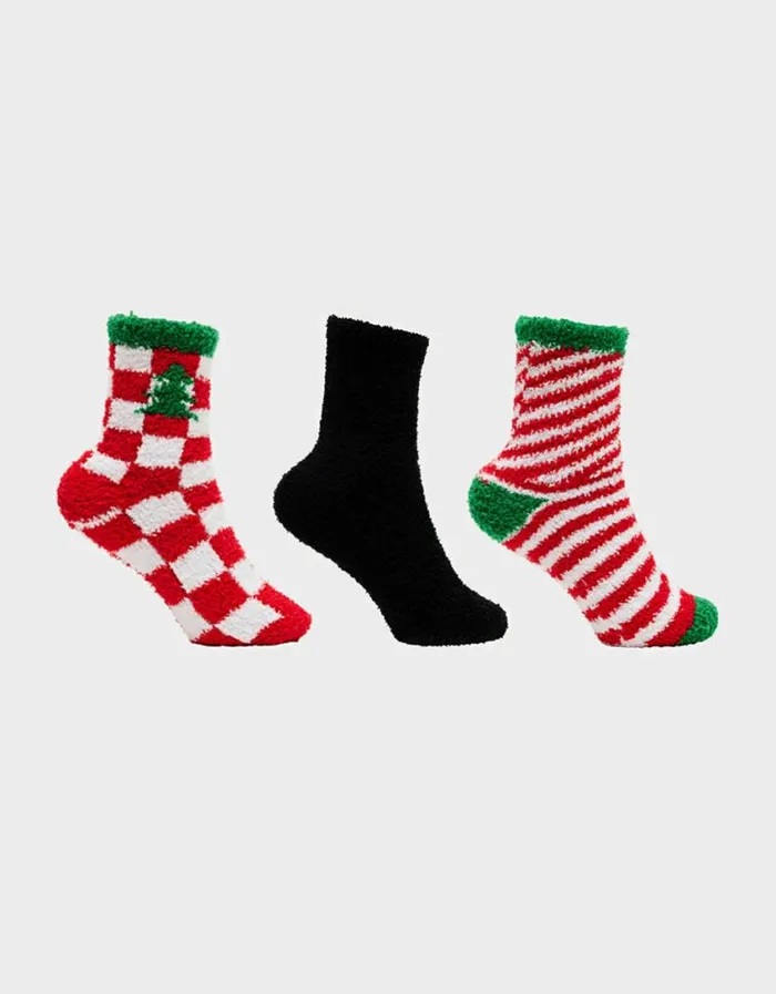 Betsey Johnson Women GIFT WRAP COZY THREE PACK MULTI